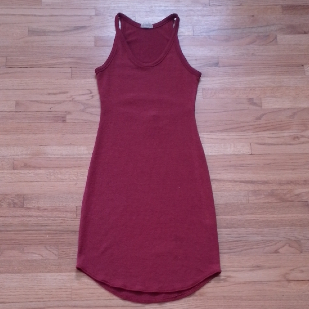 Wilfred Free Little Burgundy Mini Dress With Open Back Slit